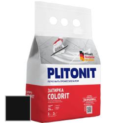 Затирка PLITONIT Colorit между всеми типами плитки (1-6мм) черная 2кг Н006076