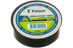 Лента изоляционная Folsen 15мм х 10м черная 011504
