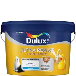 Краска DULUX Ultra Resist для кухни и ванной латексная матовая база A (2.5 л.)