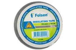 Лента изоляционная Folsen 15мм х 10м серая 011506