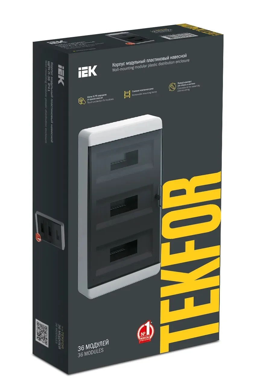 IEK TEKFOR Корпус пласт. ЩРН-П-36 IP41 черн. прозр. дверь