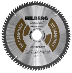 Диск пильный Hilberg INDUSTRIAL ламинат 216х30х2,6мм 80T HL216