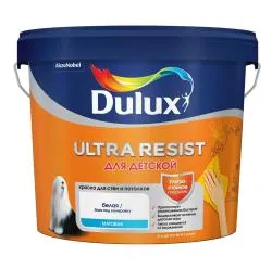 Краска для стен и потолков Dulux Ultra Resist Для детской матовая база BW 5 л.