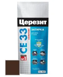 Затирка цементная Ceresit CE33 № 58 темно-коричневый 2кг 2092525
