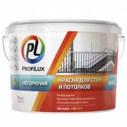 Краска для стен и потолков Profilux негорючая 14 кг.