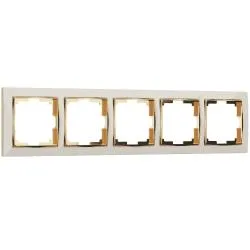 Рамка на 5 постов слоновая костьзолото WERKEL WL03-Frame-05-ivory-GD