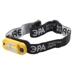 Фонарь светодиодный налобный ЭРА Рабочие Практик GA-801 мощный яркий 4 режима желто-черный Б0061089