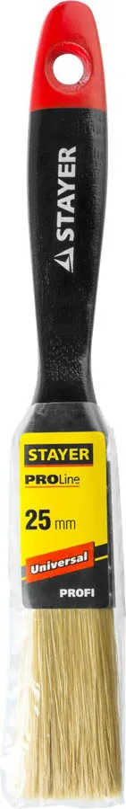 Кисть плоская STAYER UNIVERSAL PROFI светлая натуральная щетина деревянная ручка 25мм 0104-025