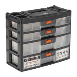 Органайзер Stels для хранения с выдвижными лотками 310х150х260мм, 4 секции, пластик 90728
