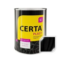 Эмаль по металлу CERTA-PLAST черная полуглянец 0,8 кг