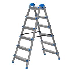 Стремянка двухсторонняя 6 ст сталь профиль, стальные ступени 97986