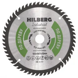 Диск пильный Hilberg INDUSTRIAL дерево 165х20х2,2мм 56T HW167