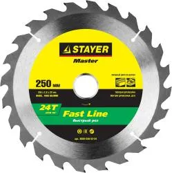 Диск пильный STAYER 250x32мм 24T по дереву 3680-250-32-24