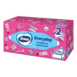 Салфетки  бумажные в коробке ZEWA Everyday, 2 слоя, 100 шт