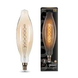Лампа Gauss LED Vintage Filament Flexible BT120 8W E27 120*420mm Amber 620lm 2400K 1/10