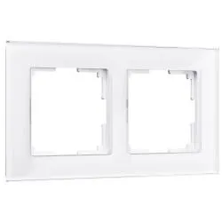 Рамка на 2 поста Werkel белый,стекло  WL01-Frame-02