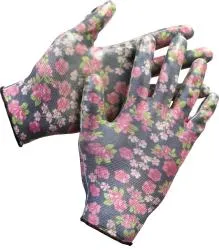 Перчатки садовые с прозрачным нитриловым покрытием GRINDA р. L-XL, черные