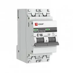 Автоматический выключатель EKF ВА47-63 2P С16 EKF mcb4763-2-16C