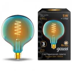 Лампа Gauss LED Filament Flexible G125-C Sky Blue E27 5W 190lm 1800K 125*178mm 1/10