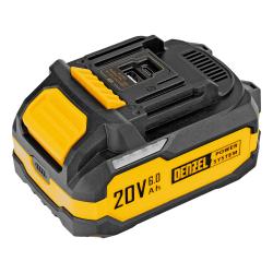 Батарея аккумуляторная Denzel BH-20-6.0 Li-Ion USB 20 В 6,0 Ач 28446