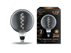 Лампа Gauss LED Filament G200 GAUSS E27 4.5W Gray 100lm 1800K 1/6