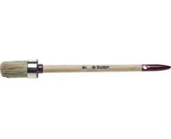 Кисть круглая ЗУБР МАСТЕР светлая натуральная щетина деревянная ручка №4 х 25мм