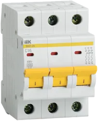 Автоматический выключатель IEK ВА47-29 3P С16 MVA20-3-016-C
