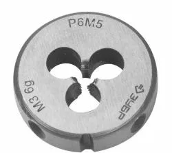 Плашка круглая машинно-ручная ЗУБР М3x0.5мм, сталь Р6М5, 4-28023-03-0.5