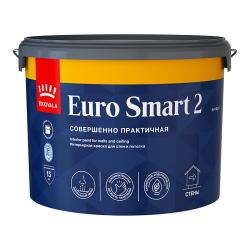 Краска TIKKIVALA/TIKKURILA EURO SMART 2 для стен и потолков глубокоматовая база A 9л