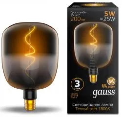 Лампа Gauss LED Filament V140-DC Black-Clear 5W E27 200lm 1800K 140*204mm 1/6