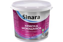 Краска для внутренних работ моющаяся Sinara супер белая водно-дисперсионная акриловая, 7 кг SP 011