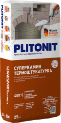 Штукатурка PLITONIT СуперКамин ТермоШтукатурка для печей, каминов и дымоходов белая 25кг Н002508