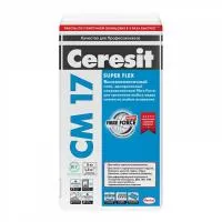 Плиточный клей Ceresit CM17 Super Flex универсальный высокоэластичный армированный белый 5кг 2559566