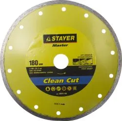 Диск алмазный STAYER 180х25.4 по керамограниту мрамору плитке сплошной 36675-180