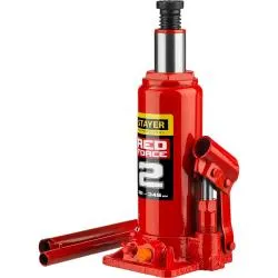 Домкрат гидравлический бутылочный STAYER RED FORCE 2т 181x345мм