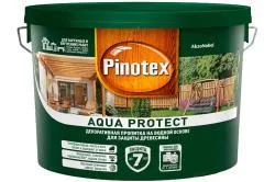 Пропитка декоративная для защиты древесины Pinotex Aqua Protect база под колеровку CLR 9 л.