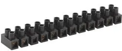 Аксессуары для клемм  Зажим винтовой ЭРА ЗВИ-60 полипропилен 4-25 мм2, 12 пар 100°С черный