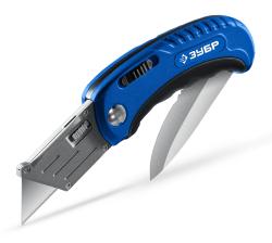 Нож складной ЗУБР Компакт-2-А24 2-в-1 универсальный с трапециевидным лезвием 09227