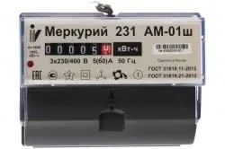 Счетчик электрический МЕРКУРИЙ 231 АМ-01ш  5(60)А/400В трехфазный,однотарифный