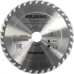 Диск пильный Hilberg INDUSTRIAL дерево 350х50х3,2мм 36T HW354