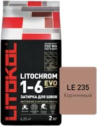 Затирка цементная Litokol Litochrom EVO 1-6 LE 235 коричневый 2кг 500250002