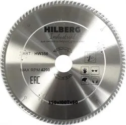 Диск пильный Hilberg INDUSTRIAL дерево 350х50х3,2мм 100T HW356