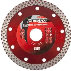 Диск алмазный Matrix 125 х 22,2 мм, отрезной сплошной, сухой/мокрый рез
