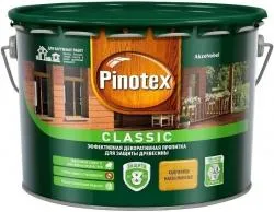Пропитка декоративная для защиты древесины Pinotex Classic рябина 9 л.