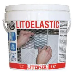 Клей для плитки Litokol LITOELASTIC двухкомпонентный водостойкий белый 5кг 480930002