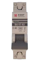 Автоматический выключатель  EKF ВА 47-63 1p C40А PROxima mcb4763-1-40C-pro