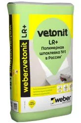 Шпатлевка полимерная Weber.Vetonit LR+ финишная для сухих помещений белая 20кг