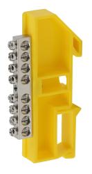 Шина ЭРА NO-222-91-1 PE земля на DIN-изоляторе ШНИ-6х9-8 никелированная Д-Желтый Б0044140