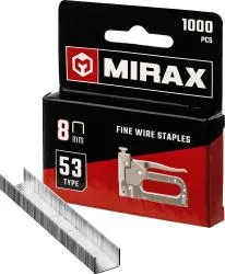 MIRAX 8 мм скобы для степлера тонкие тип 53, 1000 шт