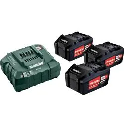 Набор: 3 аккумулятора + 1 зарядное устройство METABO Basic Set 4.0